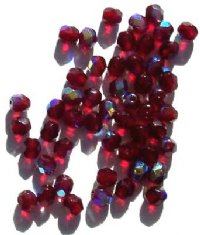 50 6mm Faceted Garnet AB Firepolish Beads